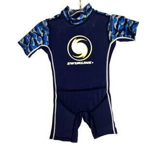 Swimline Boys Medium Swimsuit Floaty Padded Zipper Back One Piece
